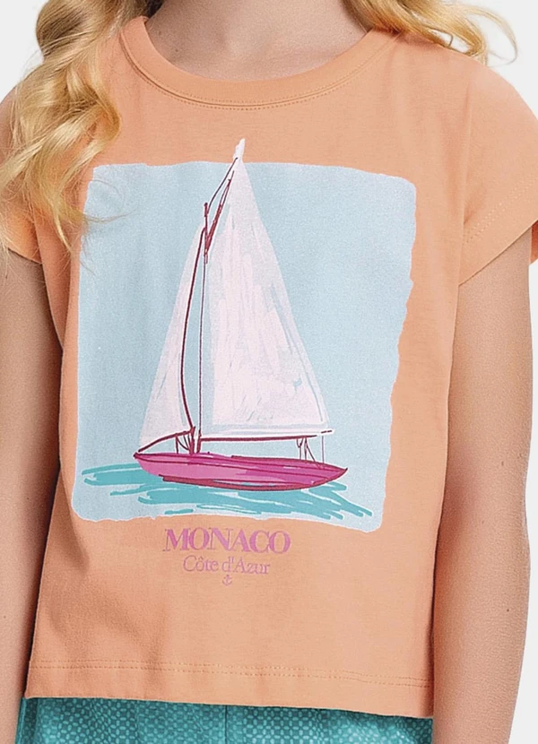 Fakini Kids - Conjunto Blusa e Short Laranja 3