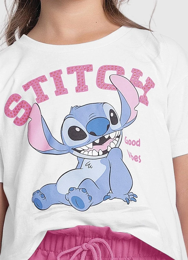 Fakini Kids - Conjunto Blusa e Short Lilo & Stitch Branco 2