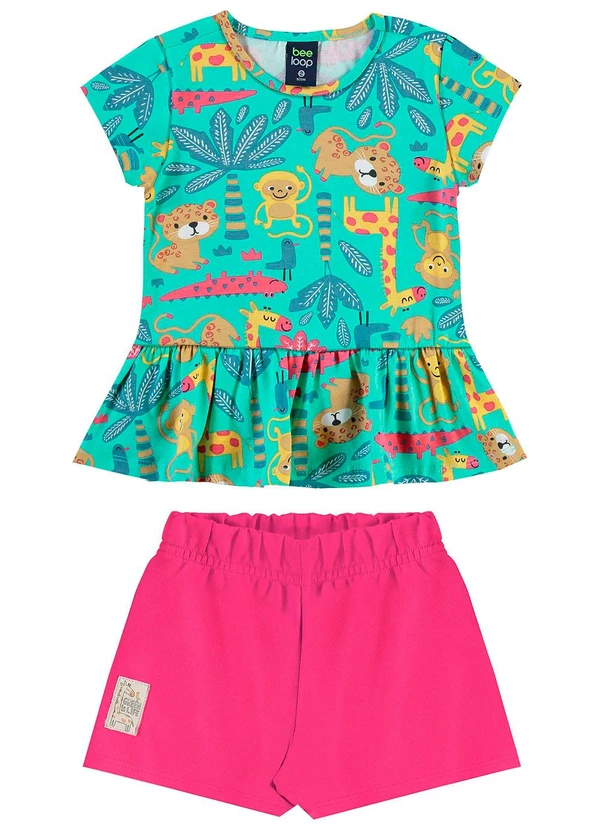 Bee Loop - Conjunto Blusa e Short Menina Azul