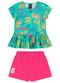 Bee Loop - Conjunto Blusa e Short Menina Rosa - variação: Azul