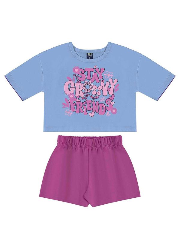 Bee Loop - Conjunto Blusa e Short Menina Azul