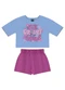 Bee Loop - Conjunto Blusa e Short Menina Bege - variação: Azul