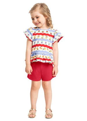 Conjunto Blusa e Short Menina Bee Loop Vermelho - BEE LOOP