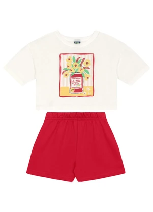 Conjunto Blusa e Short Menina Bee Loop Vermelho - BEE LOOP