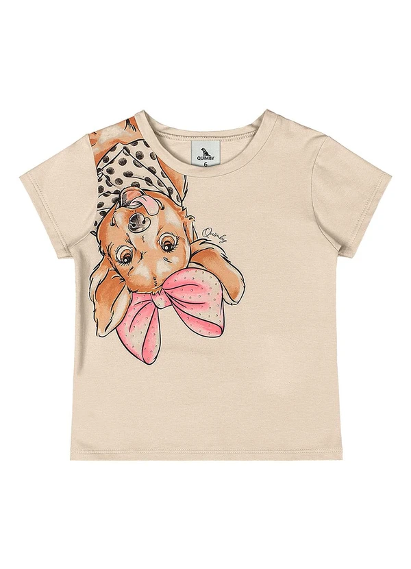 Quimby - Conjunto Blusa e Short Menina Bege 3