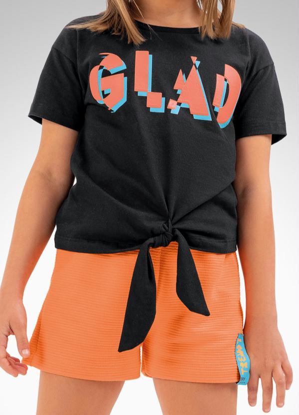 Playground - Conjunto Blusa e Short Menina Preto