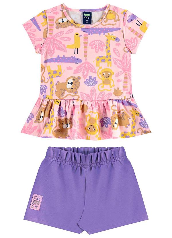 Bee Loop - Conjunto Blusa e Short Menina Rosa