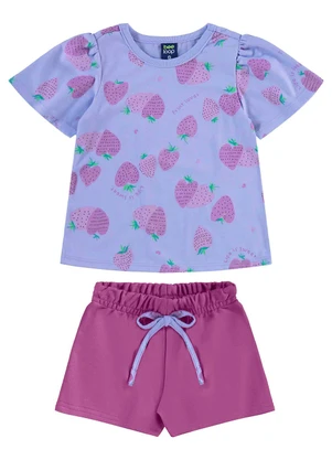 Bee Loop - Conjunto Blusa e Short Menina Roxo - BEE LOOP