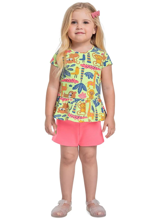 Bee Loop - Conjunto Blusa e Short Menina Verde