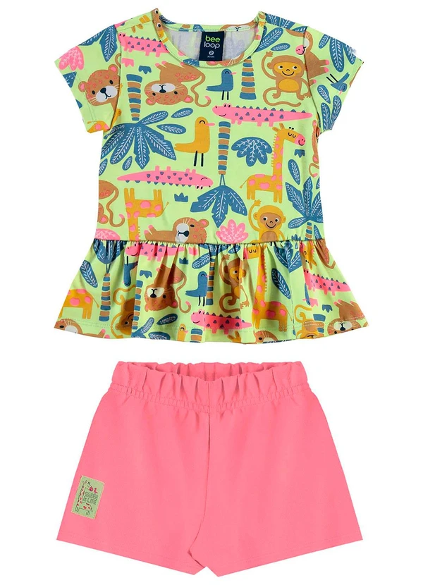Bee Loop - Conjunto Blusa e Short Menina Verde 2