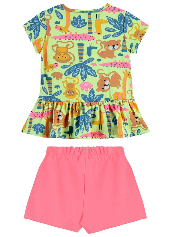 Bee Loop - Conjunto Blusa e Short Menina Verde 3