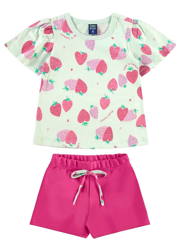 Bee Loop - Conjunto Blusa e Short Menina Verde 1