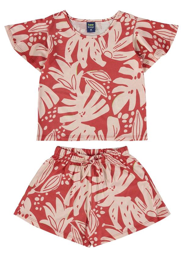 Bee Loop - Conjunto Blusa e Short Menina Vermelho