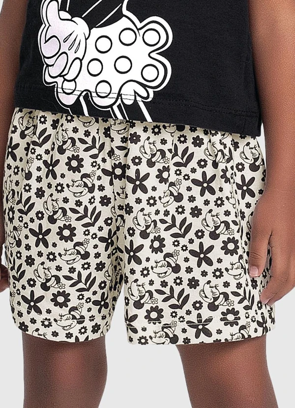 Fakini Kids - Conjunto Blusa e Short Minnie Preto 4