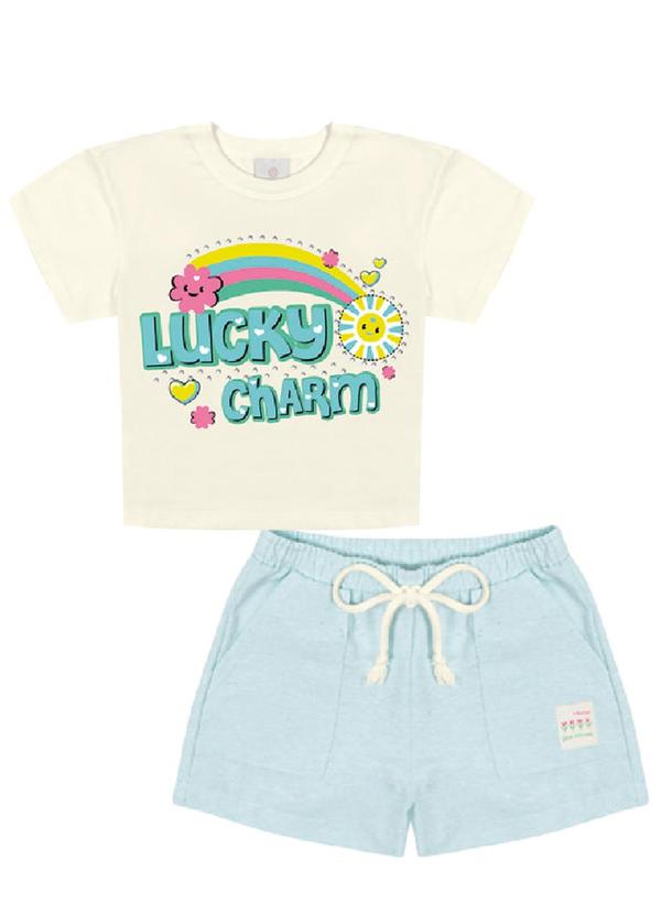 Abrange - Conjunto Blusa e Short Natural Multicores 1