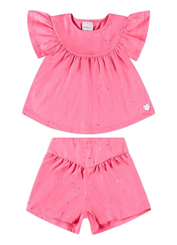 Quimby - Conjunto Blusa e Short para Bebê Rosa