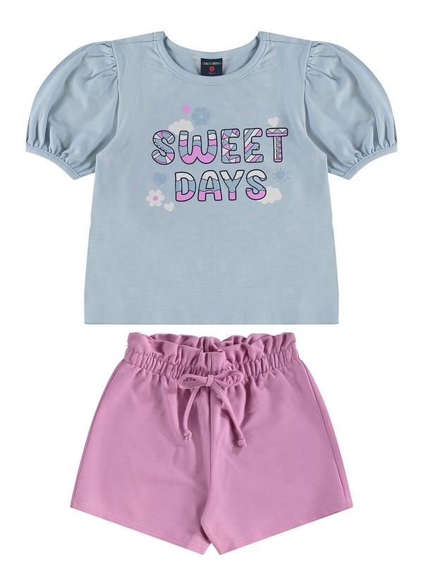 Guloseima - Conjunto Blusa e Short para Menina Azul