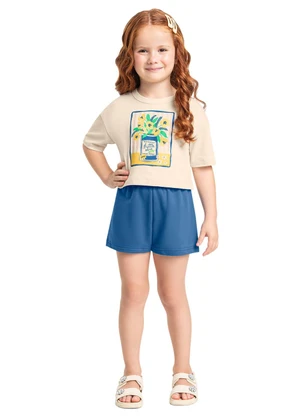 Conjunto Blusa e Short para Menina Bee Loop Azul - BEE LOOP