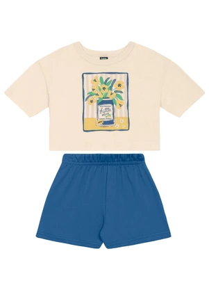 Conjunto Blusa e Short para Menina Bee Loop Azul - BEE LOOP