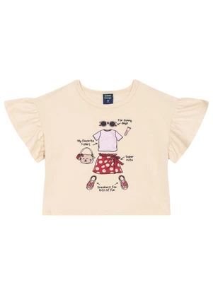 Conjunto Blusa e Short para Menina Bee Loop Bege - BEE LOOP