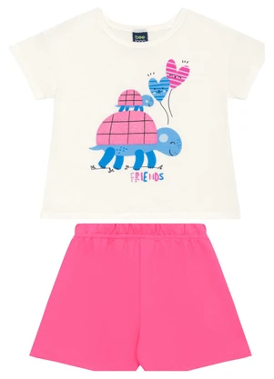 Conjunto Blusa e Short para Menina Bee Loop Branco - BEE LOOP