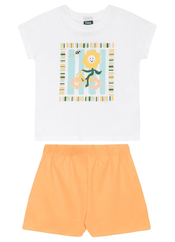 Bee Loop - Conjunto Blusa e Short para Menina Bee Loop Branco