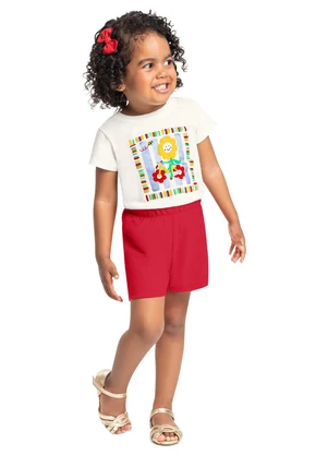 Conjunto Blusa e Short para Menina Bee Loop Branco - BEE LOOP
