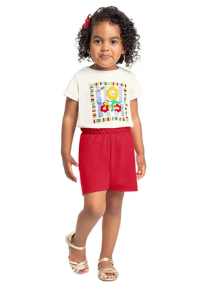 Conjunto Blusa e Short para Menina Bee Loop Branco - BEE LOOP