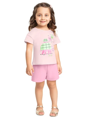 Conjunto Blusa e Short para Menina Bee Loop Rosa - BEE LOOP