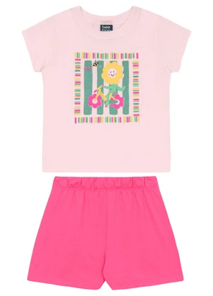 Conjunto Blusa e Short para Menina Bee Loop Rosa - BEE LOOP