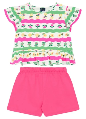 Conjunto Blusa e Short para Menina Bee Loop Rosa - BEE LOOP
