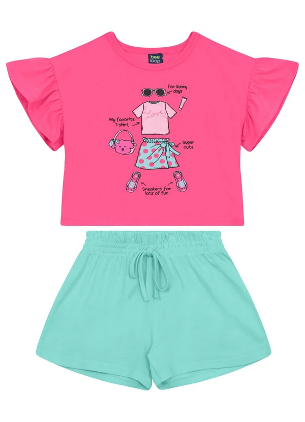 Bee Loop - Conjunto Blusa e Short para Menina Bee Loop Rosa
