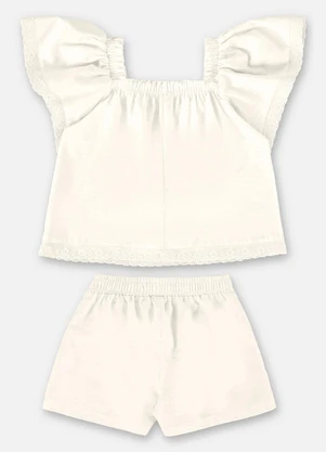 Up Baby - Conjunto Blusa e Short para Menina Bege - UP BABY