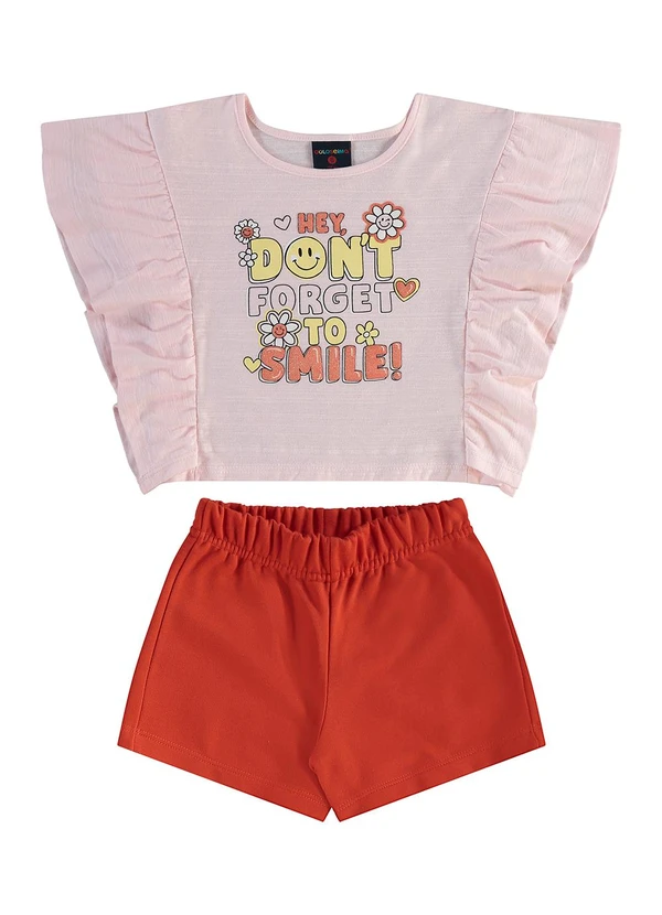 Guloseima - Conjunto Blusa e Short para Menina Rosa