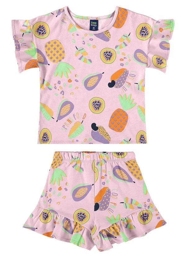 Bee Loop - Conjunto Blusa e Short para Menina Roxo