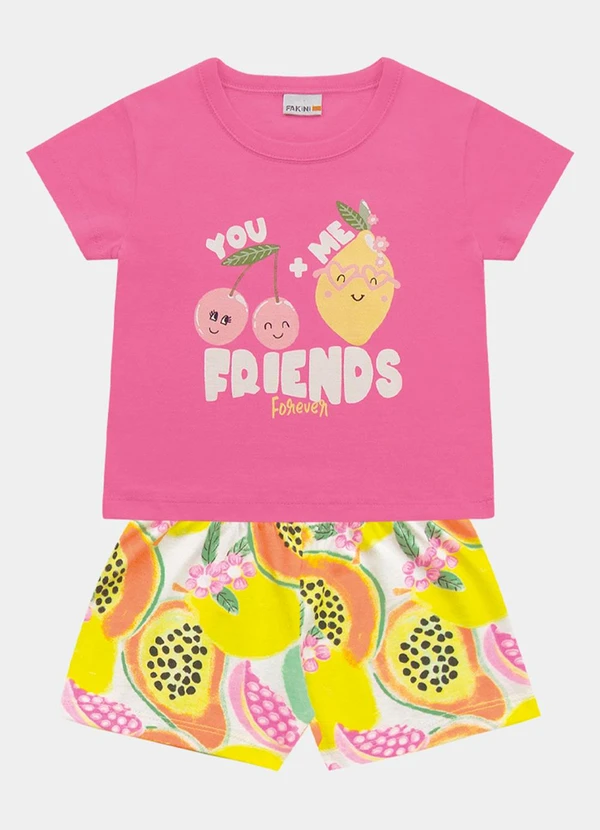 Fakini Kids - Conjunto Blusa e Short Rosa 2