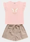 Fakini Kids - Conjunto Blusa e Short Rosa - variação: Rosa