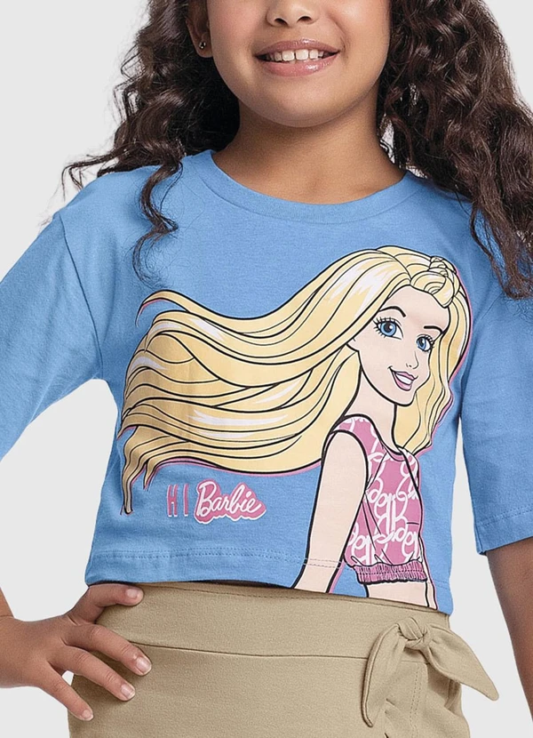 Fakini Kids - Conjunto Blusa e Short Saia Barbie Azul 3