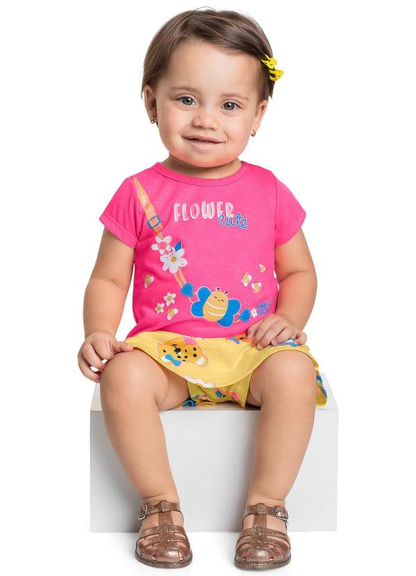 Bee Loop - Conjunto Blusa e Short-Saia Bebê Rosa