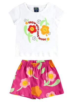 Bee Loop - Conjunto Blusa e Short-Saia Branco - BEE LOOP