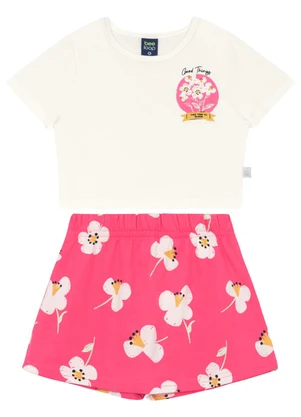 Conjunto Blusa e Short-Saia Bee Loop Branco - BEE LOOP