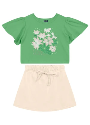 Conjunto Blusa e Short-Saia Bee Loop Verde - BEE LOOP
