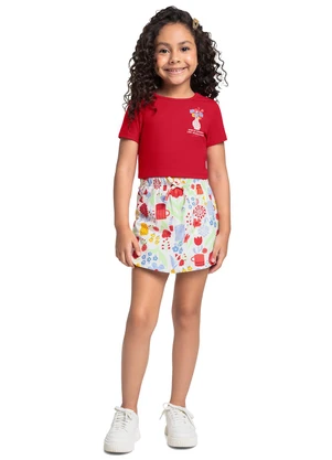 Bee Loop - Conjunto Blusa e Short-Saia Vermelho - BEE LOOP