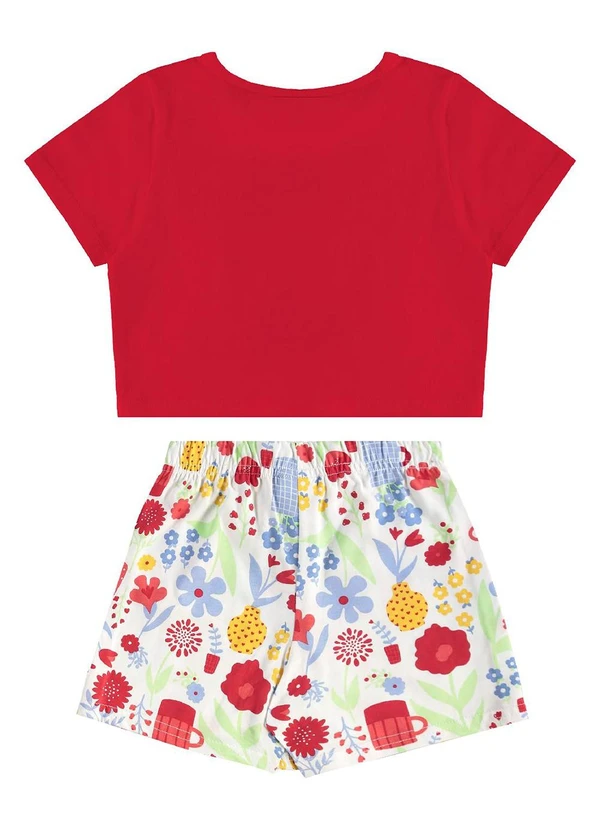 Bee Loop - Conjunto Blusa e Short-Saia Vermelho 3
