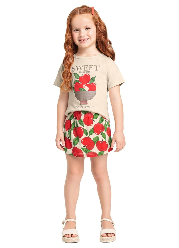 Bee Loop - Conjunto Blusa e Short-Saia Bee Loop Vermelho