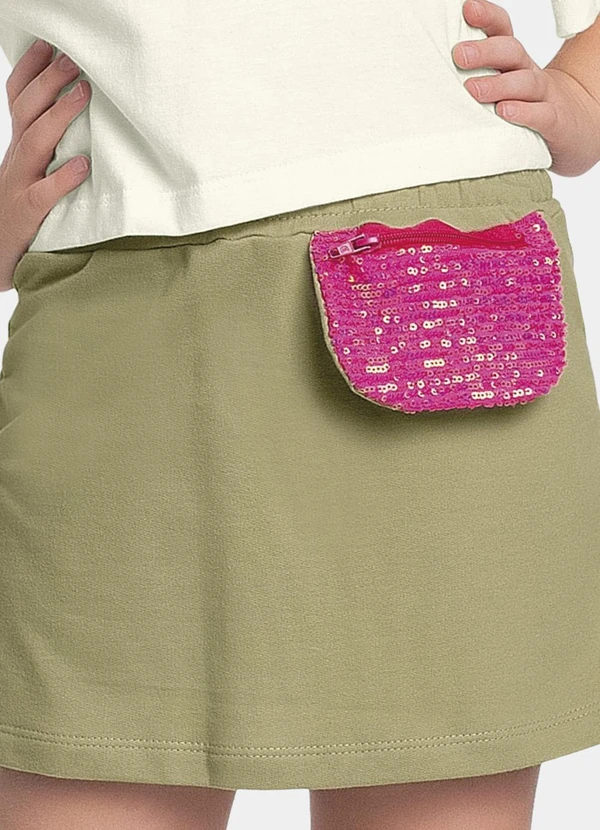 Fakini Kids - Conjunto Blusa e Short Saia Bege 4