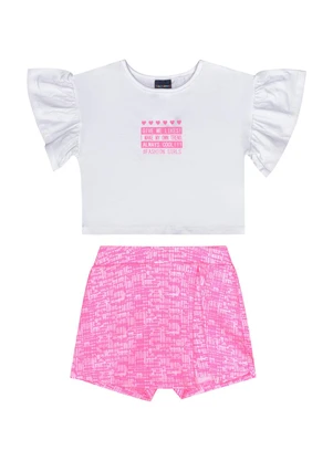 Guloseima - Conjunto Blusa e Short-Saia Branco - GULOSEIMA