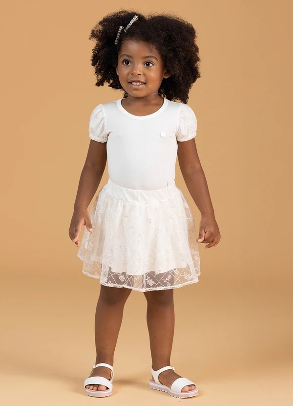 Soft Bonni - Conjunto Blusa e Short Saia Branco
