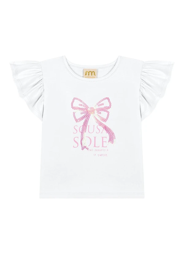 Milli e Nina - Conjunto Blusa e Short Saia Branco 3