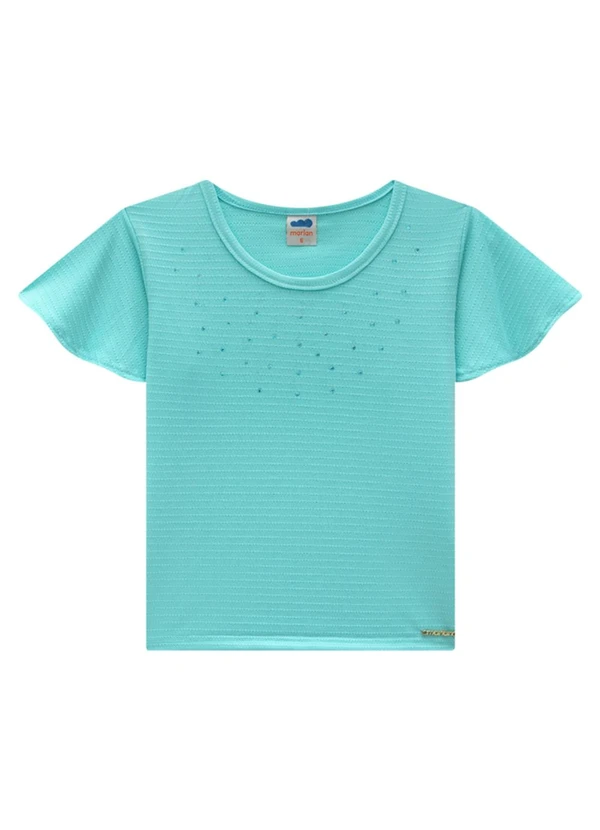 Marlan - Conjunto Blusa e Short Saia em Cotton Azul 3